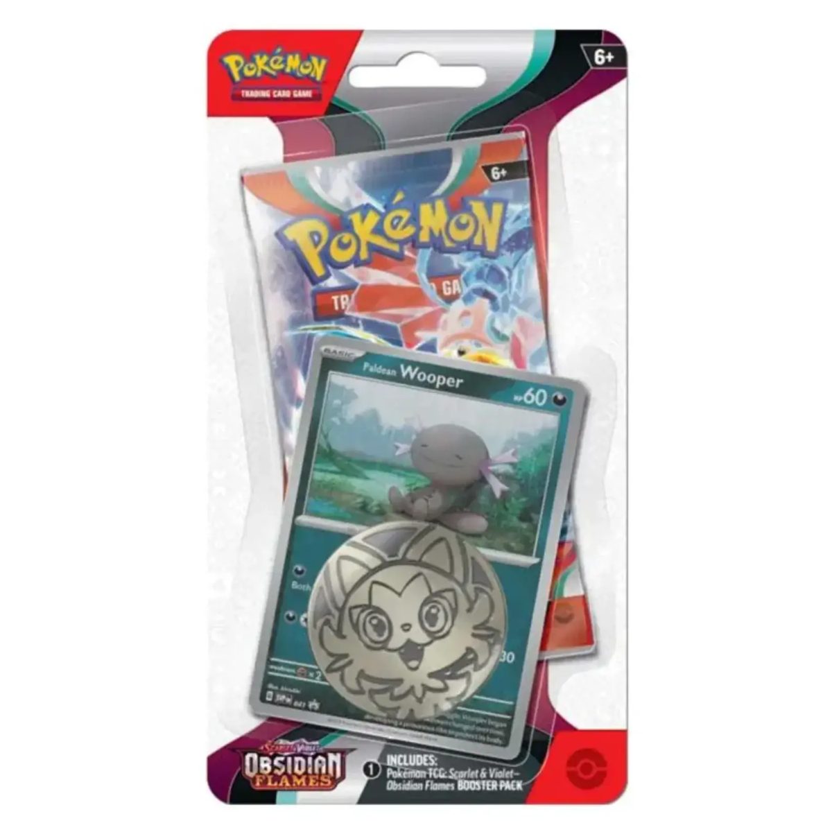 Obsidian Flames Single Booster Blister with either Pawmi or Wooper Promo