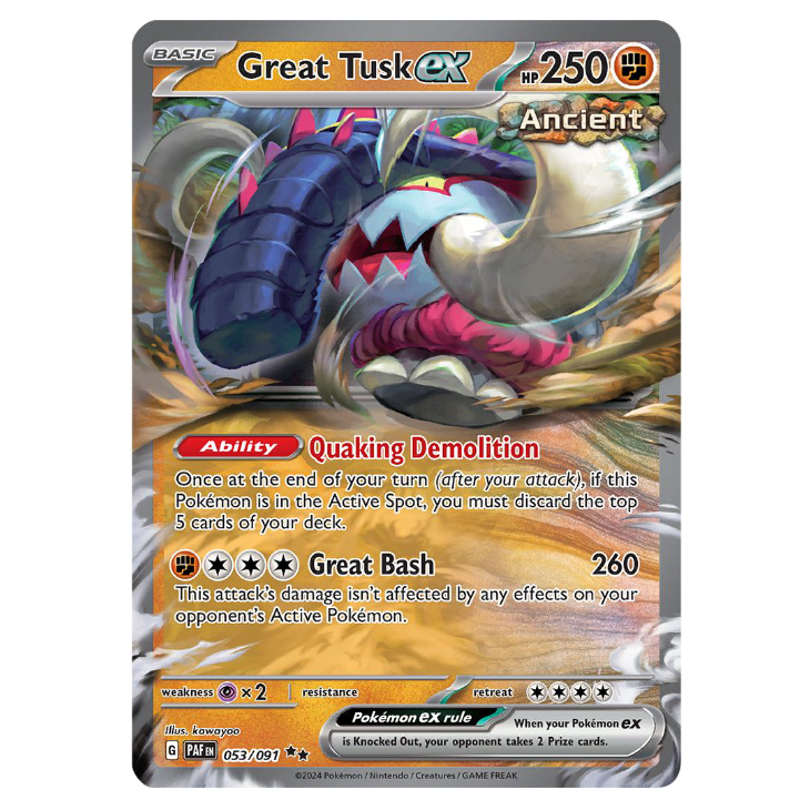 Great Tusk ex - Paldean Fates - 053/091 - Double Rare