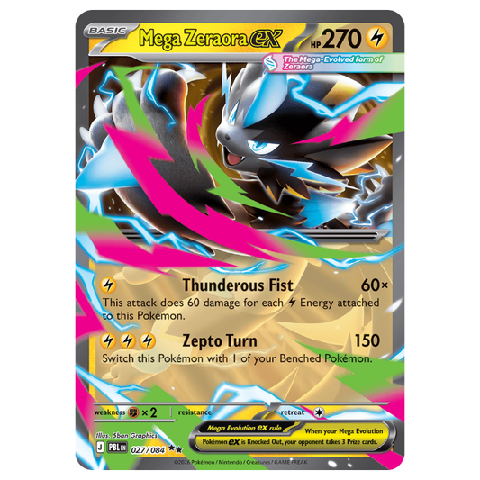 Mega Zeraora ex - Pitch Black - 027/084 - Double Rare