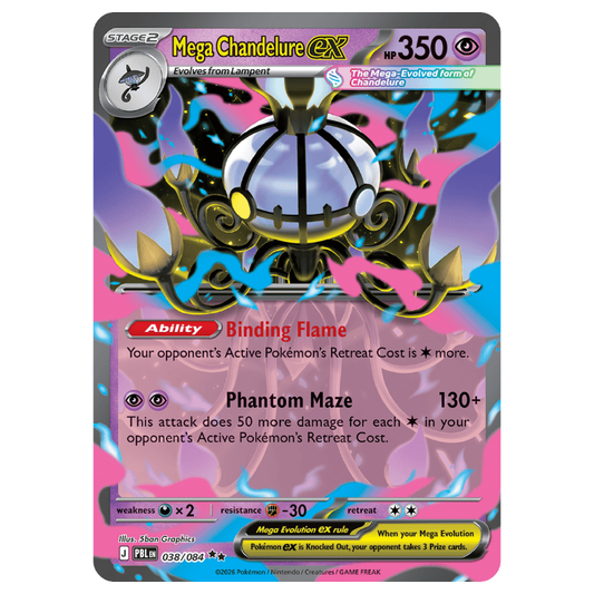 Mega Chandelure ex - Pitch Black - 038/084 - Double Rare