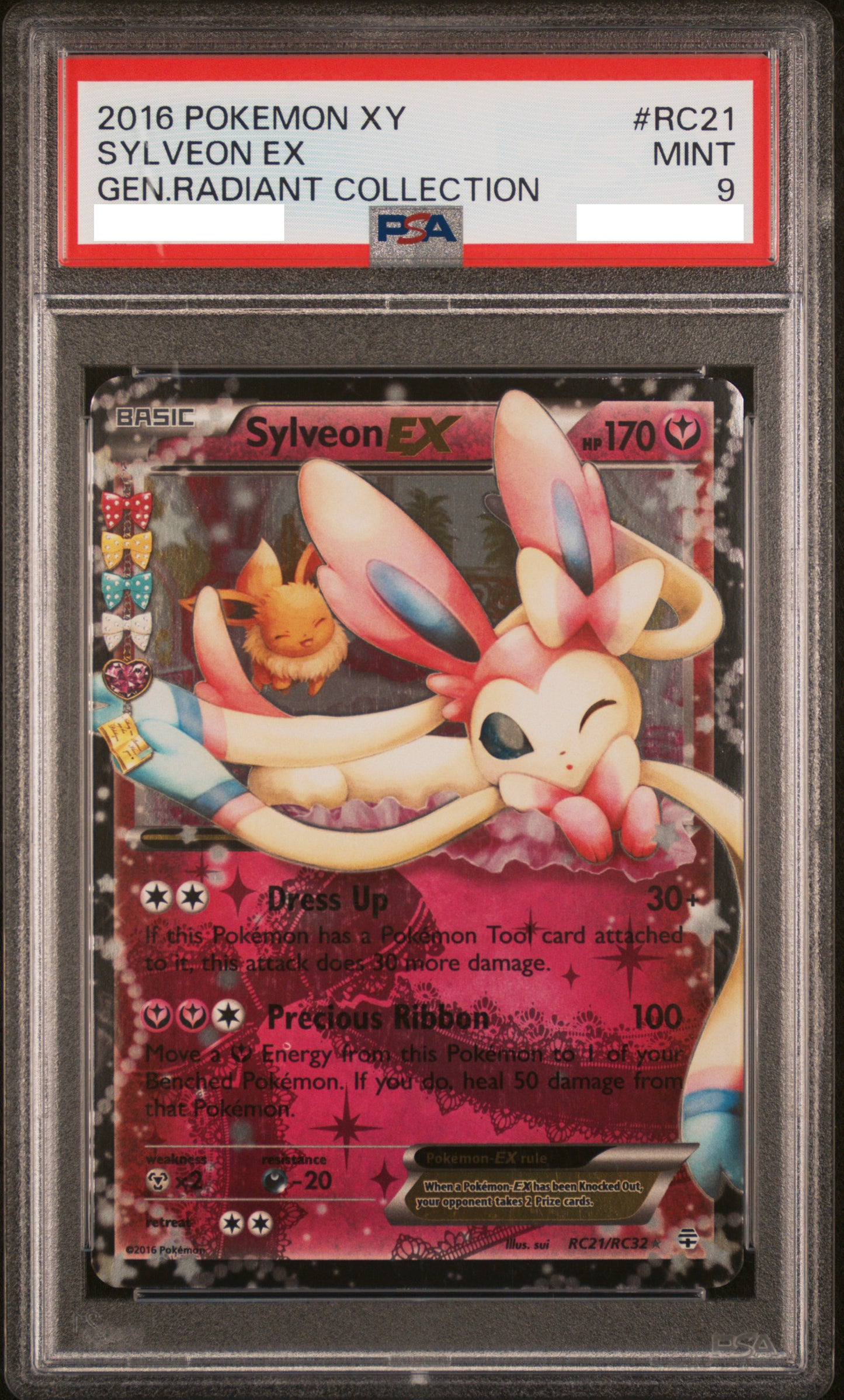 PSA 9 MINT Sylveon EX - Generations Radiant Collection Holo RC21/RC32