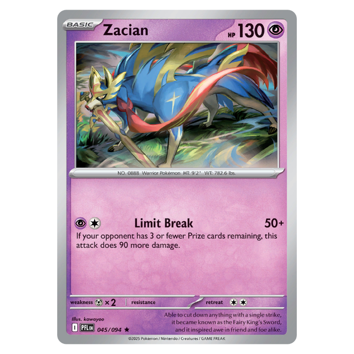 Zacian - Phantasmal Flames - 045/094 - Holo Rare