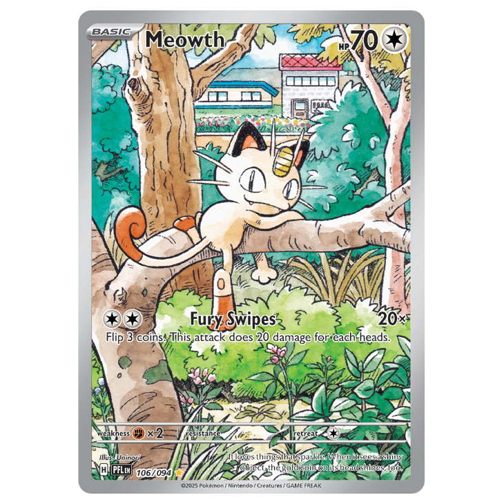 Meowth - Phantasmal Flames - 106/094 - Illustration Rare