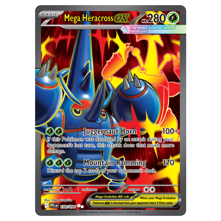 Mega Heracross ex - Phantasmal Flames - 108/094 - Ultra Rare Full Art