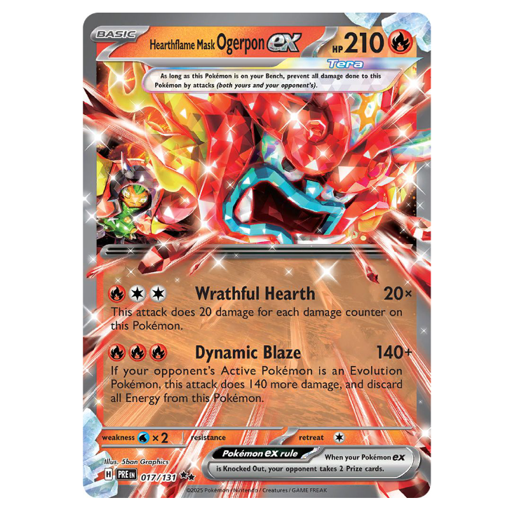 Hearthflame Mask Ogerpon ex - Prismatic Evolutions - 017/131 - Double Rare