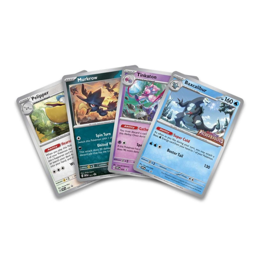 Paldea Evolved *SEALED* Holo Promo and mini-deck featuring Pelipper, Murkrow, Tinkaton OR Baxcalibur