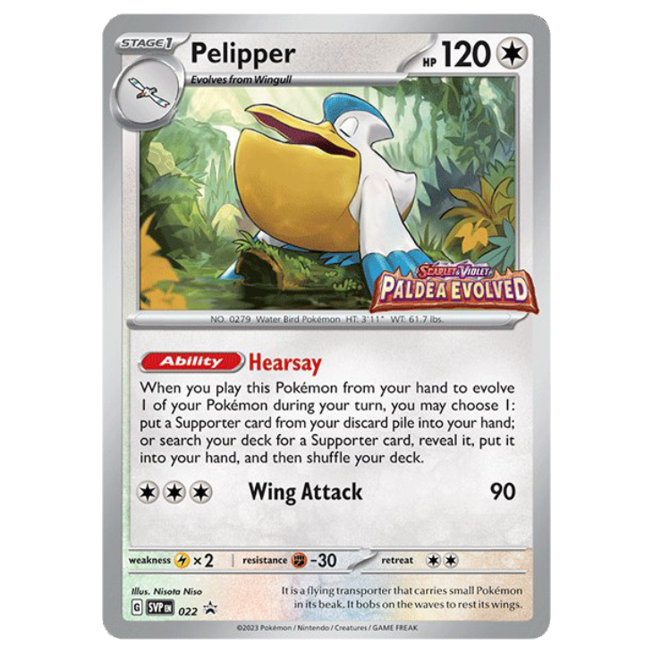 Paldea Evolved *SEALED* Holo Promo and mini-deck featuring Pelipper, Murkrow, Tinkaton OR Baxcalibur