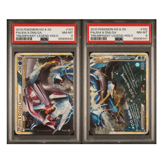 **Sequential Slabs!** PSA 8 Palkia & Dialga Legend HGSS Triumphant 101/102 & 102/102