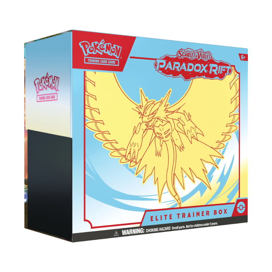 Paradox Rift Elite Trainer Box featuring either Roaring Moon or Iron Valiant