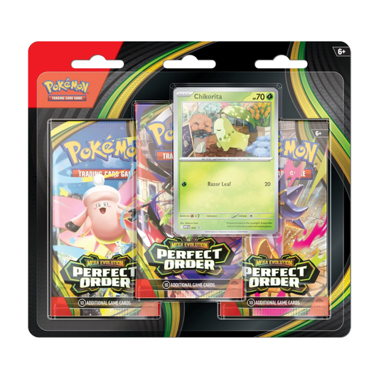 Perfect Order 3x Booster Pack Blister with Chikorita Promo