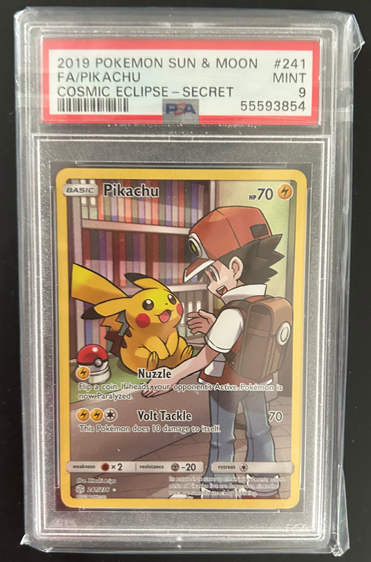 PSA 9 MINT Pikachu - Cosmic Eclipse Full Art Holo 241/236