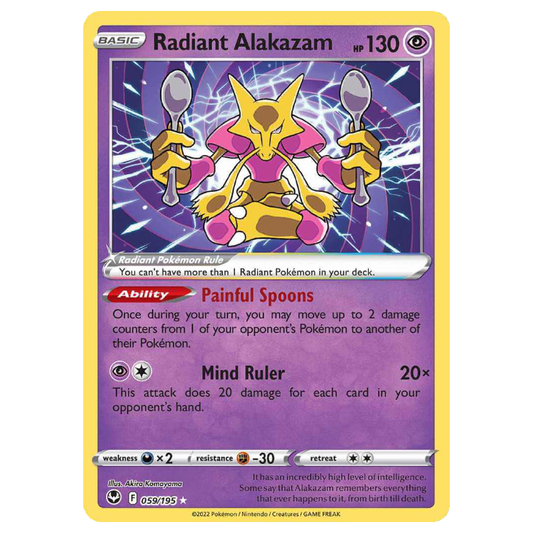 Radiant Alakazam - Silver Tempest - 059/195- Holo Ultra Rare