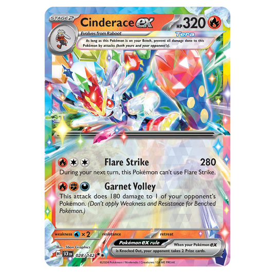 Cinderace ex - Stellar Crown - 028/142 - Double Rare