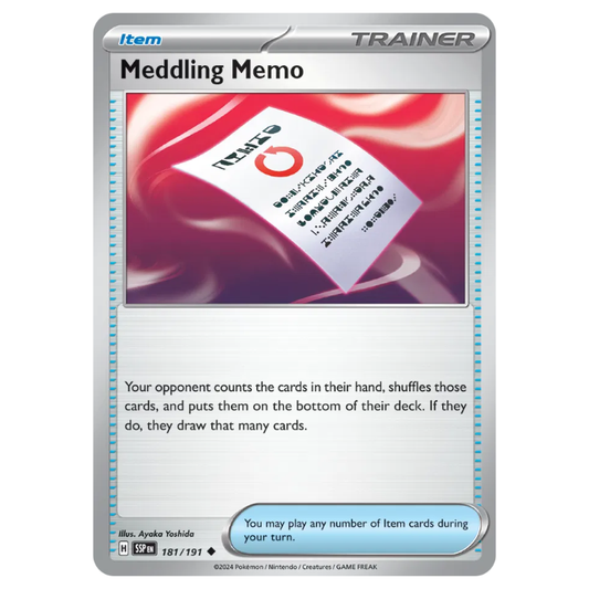 Meddling Memo - Surging Sparks - 181/191 - Uncommon