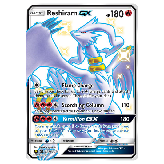 Reshiram GX - Hidden Fates - SV51/SV94 - Shiny Vault Full Art