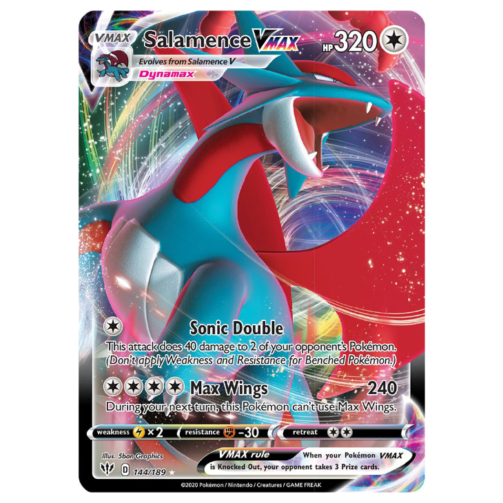 Salamence VMAX - Darkness Ablaze - 144/189 - Holo Ultra Rare VMAX