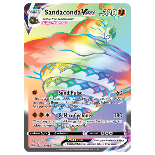 Sandaconda VMAX - Chilling Reign - 206/198 - Holo Rainbow Secret Rare