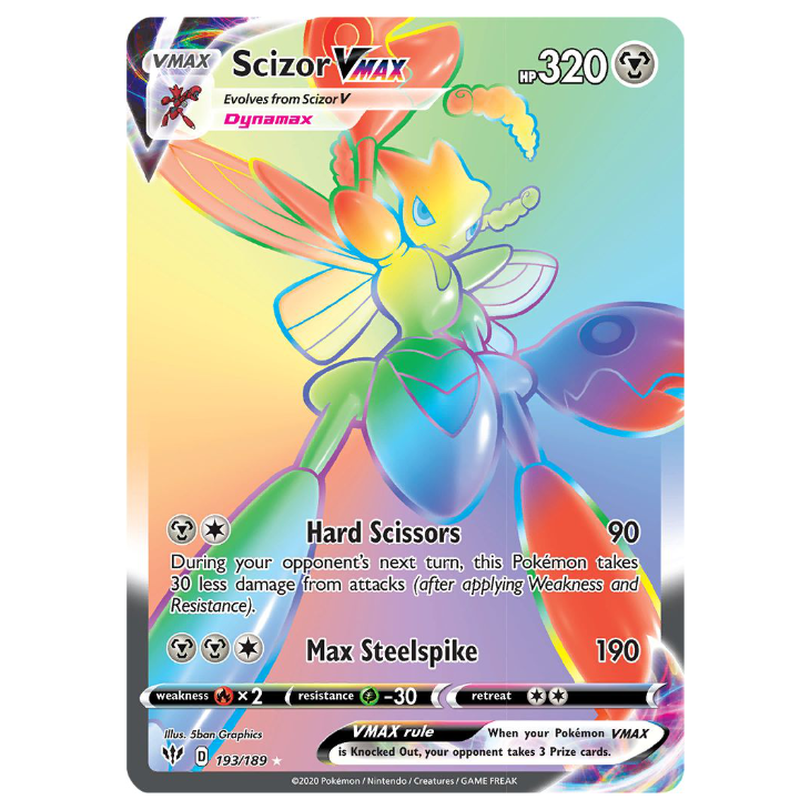 Scizor VMAX - Darkness Ablaze - 193/189 - Holo Rainbow Secret Rare