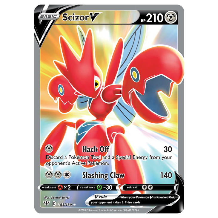 Scizor V - Darkness Ablaze - 183/189 - Holo Ultra Rare Full Art