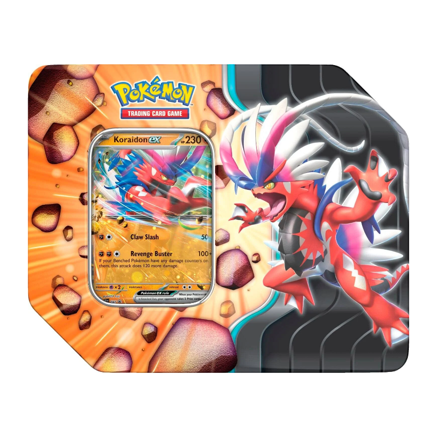 Slashing Legends Tins featuring Koraidon ex or Zacian ex