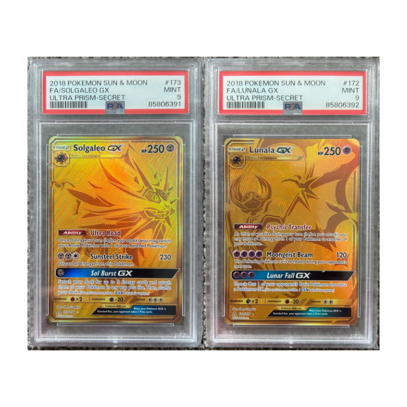 **Sequential Slabs!** PSA 9 Solgaleo GX & Lunala GX Ultra Prism 173/156 & 172/156