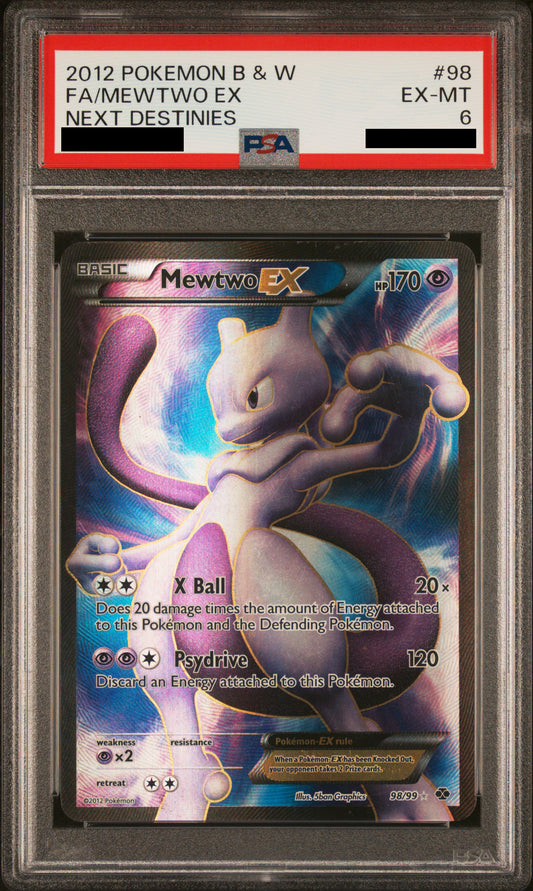 PSA 6 EX-MT Mewtwo EX - Next Destinies Full Art 98/99