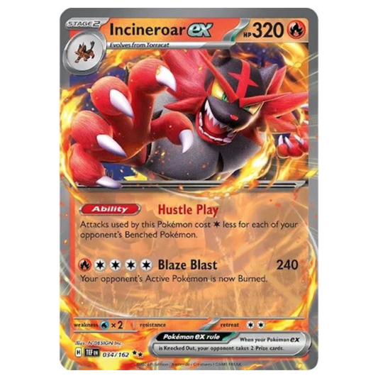 Incineroar ex - Temporal Forces - 034/162 - Double Rare