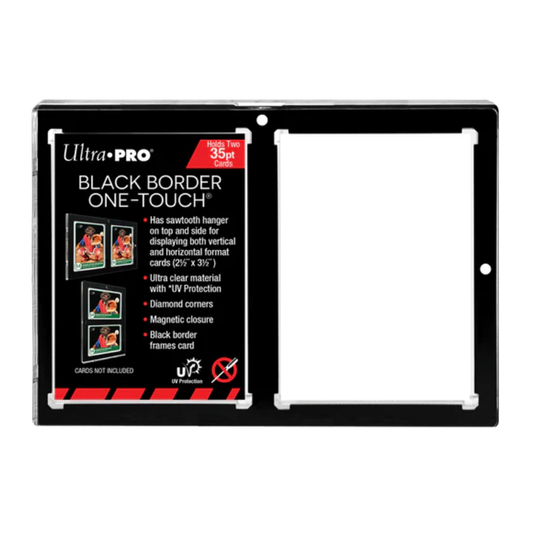 Ultra Pro - 2-Card Black Border ONE-TOUCH Magnetic Holder 35pt