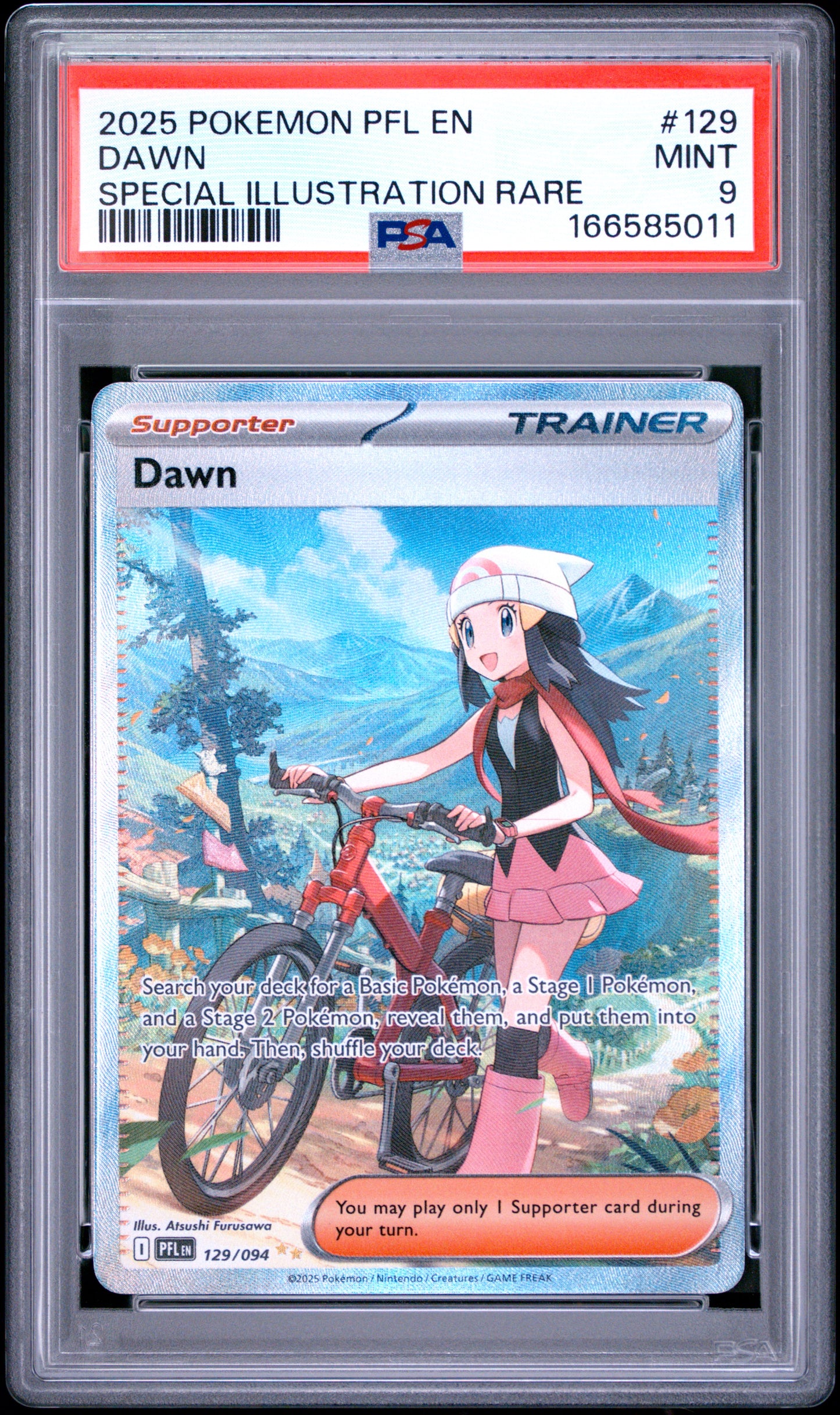 PSA 9 MINT Dawn - Phantasmal Flames Special Illustration Rare 129/094