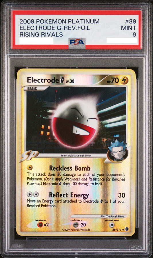 PSA 9 MINT Electrode G - Rising Rivals Reverse Holo 39/111