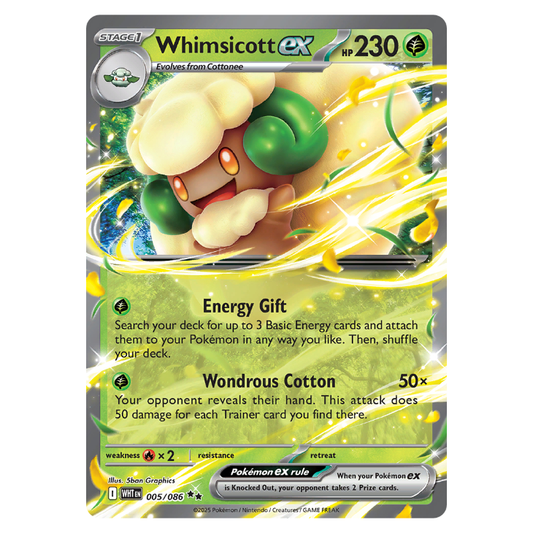 Whimsicott ex - White Flare - 005/086 - Double Rare