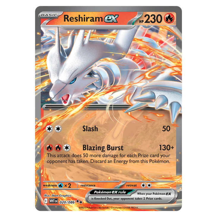 Reshiram ex - White Flare - 020/086 - Double Rare