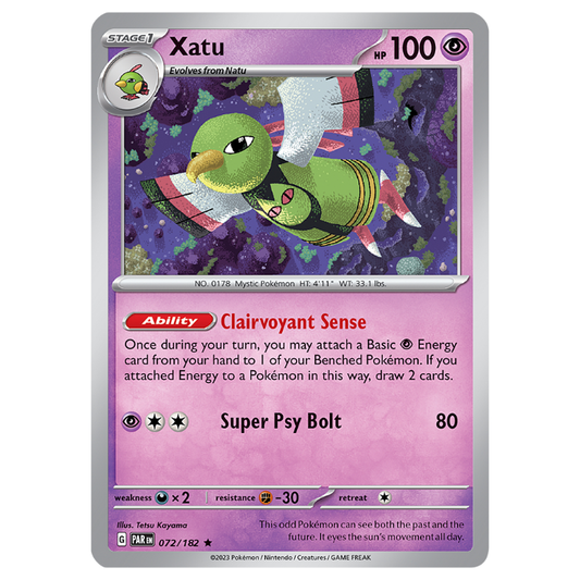 Xatu - Paradox Rift - 072/182 - Rare Non-Holo