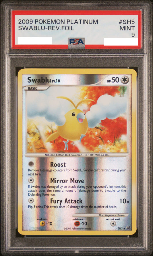 PSA 9 MINT Swablu - Platinum Secret Reverse Holo SH5