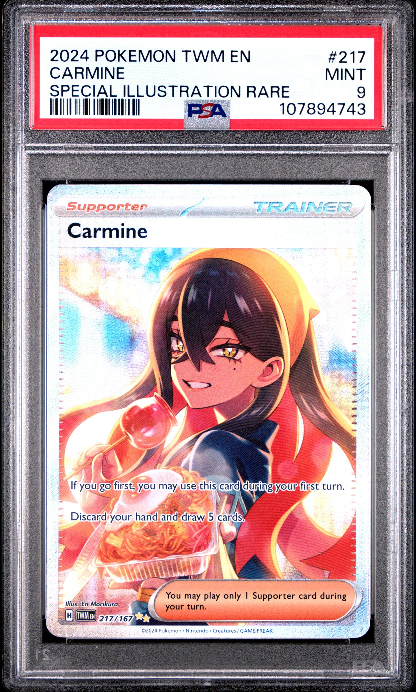 PSA 9 MINT Carmine - Twilight Masquerade SIR 217/167