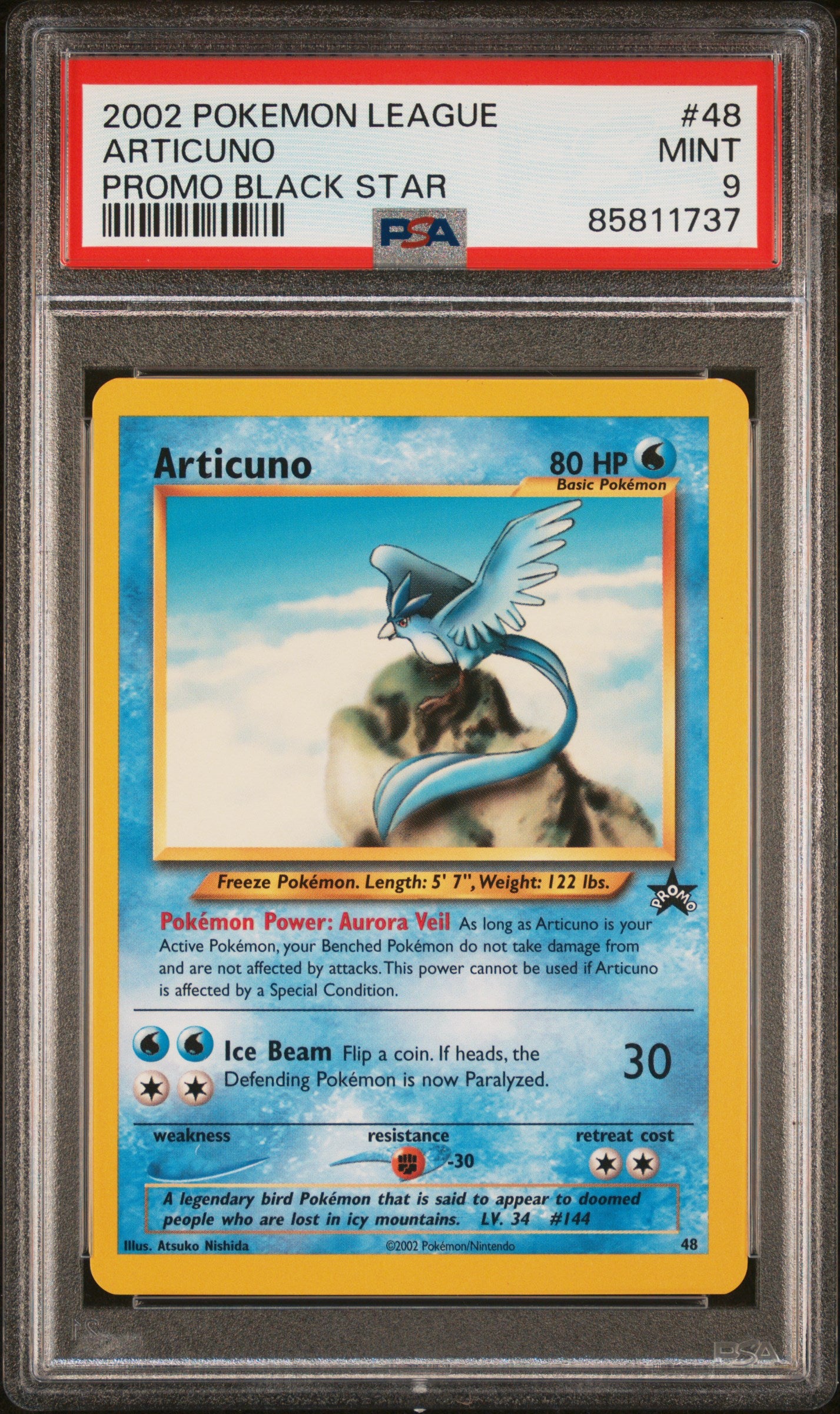 PSA 9 MINT Articuno - WotC Black Star Promo #48