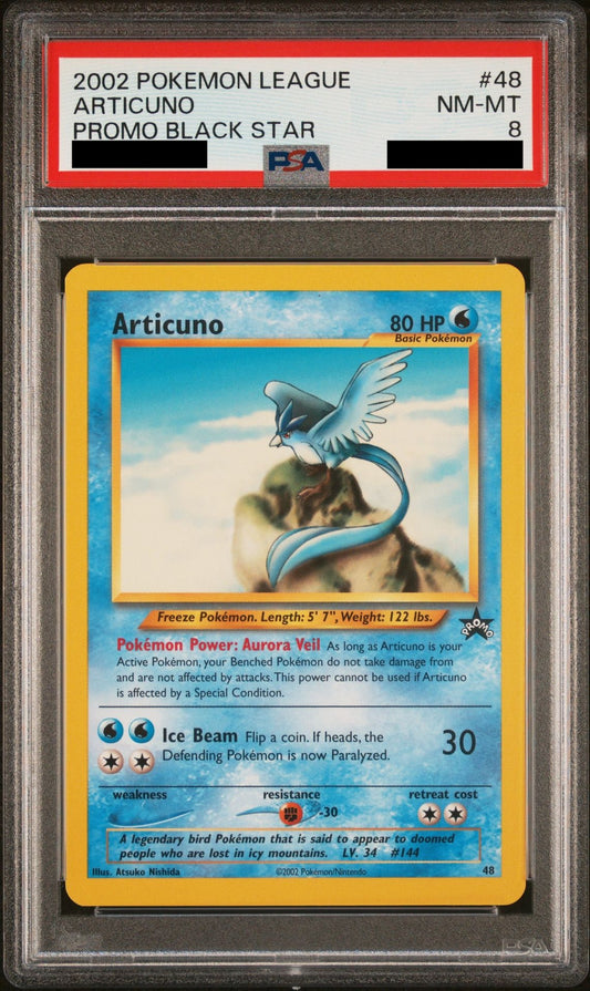 PSA 8 NM-MT Articuno - WotC Black Star Promo #48