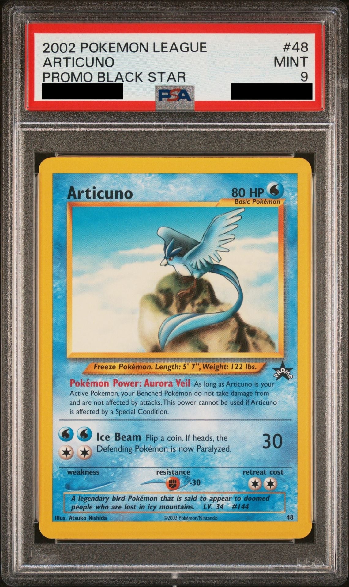 PSA 9 MINT Articuno - WotC Black Star Promo Non-Holo 48