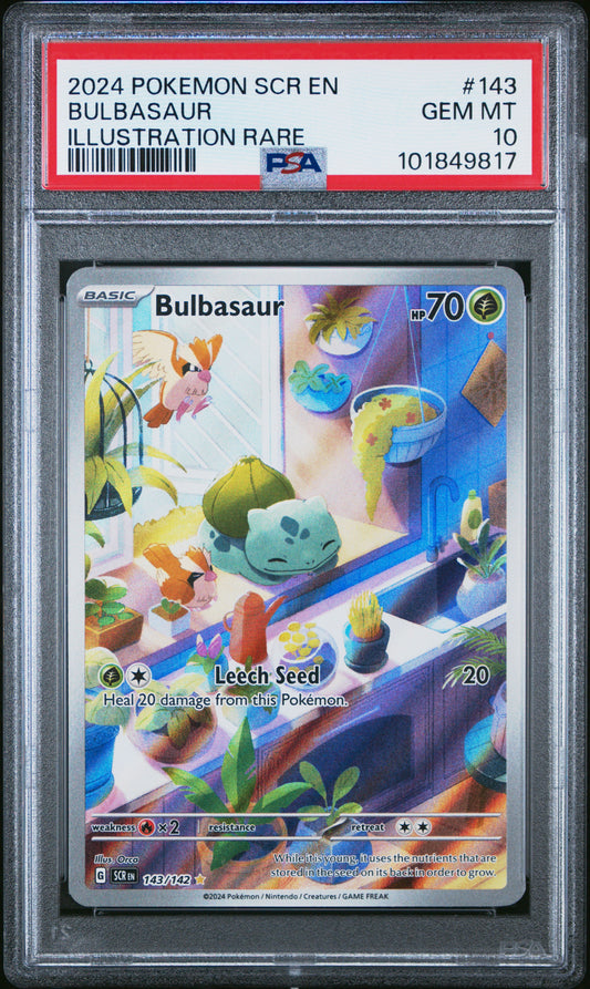 PSA 10 GEM MT Bulbasaur - Stellar Crown Illustration Rare 143/142