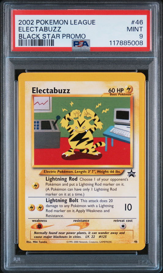 PSA 9 MINT Electabuzz - WotC Black Star Promo #46