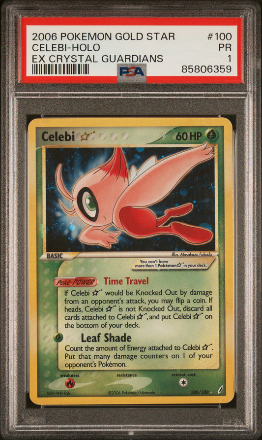 PSA 1 PR Celebi Gold Star - Crystal Guardians 100/100