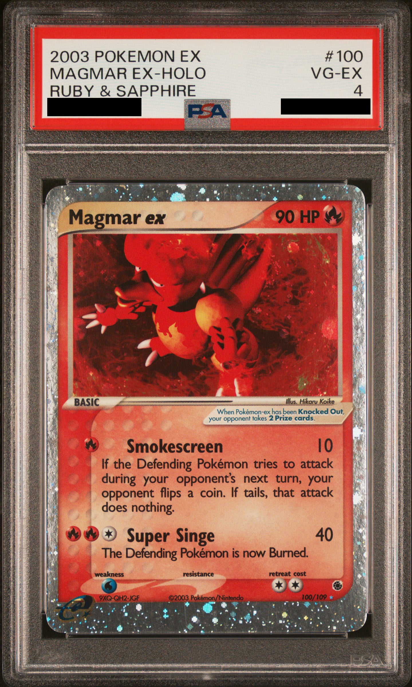 PSA 4 VG-EX Magmar EX - Ruby & Sapphire Ultra Rare 100/109