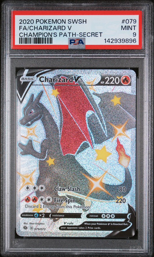 PSA 9 MINT Charizard V - Champion's Path 079/073 - Shiny Secret Rare