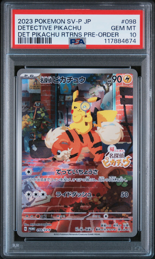 PSA 10 GEM MT Detective Pikachu Promo 098/SV-P *Japanese*