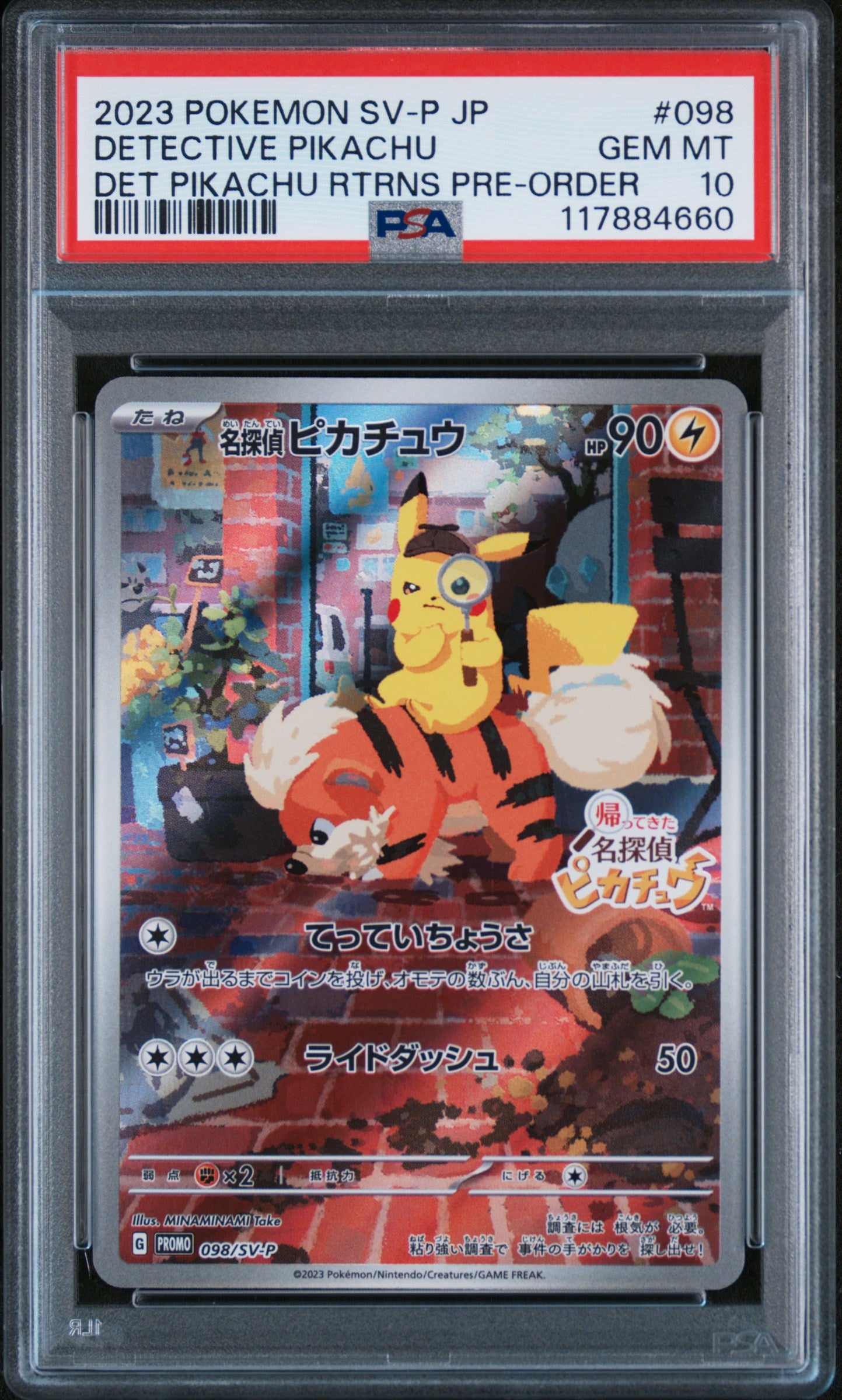 PSA 10 GEM MT Detective Pikachu Promo 098/SV-P *Japanese*