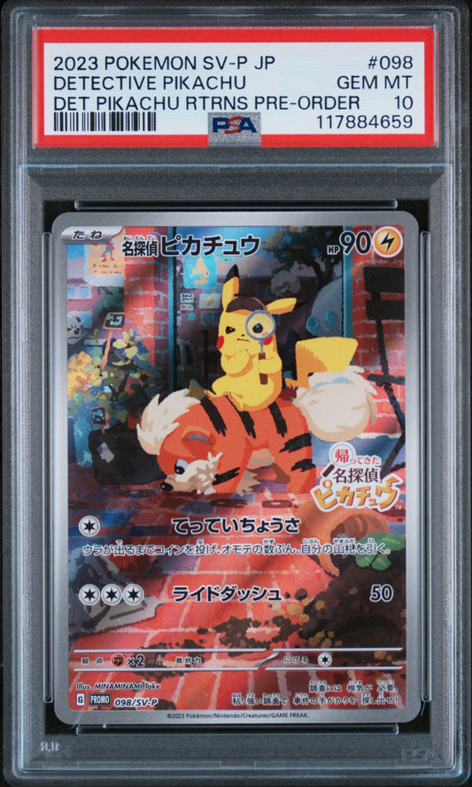PSA 10 GEM MT Detective Pikachu Promo 098/SV-P *Japanese*