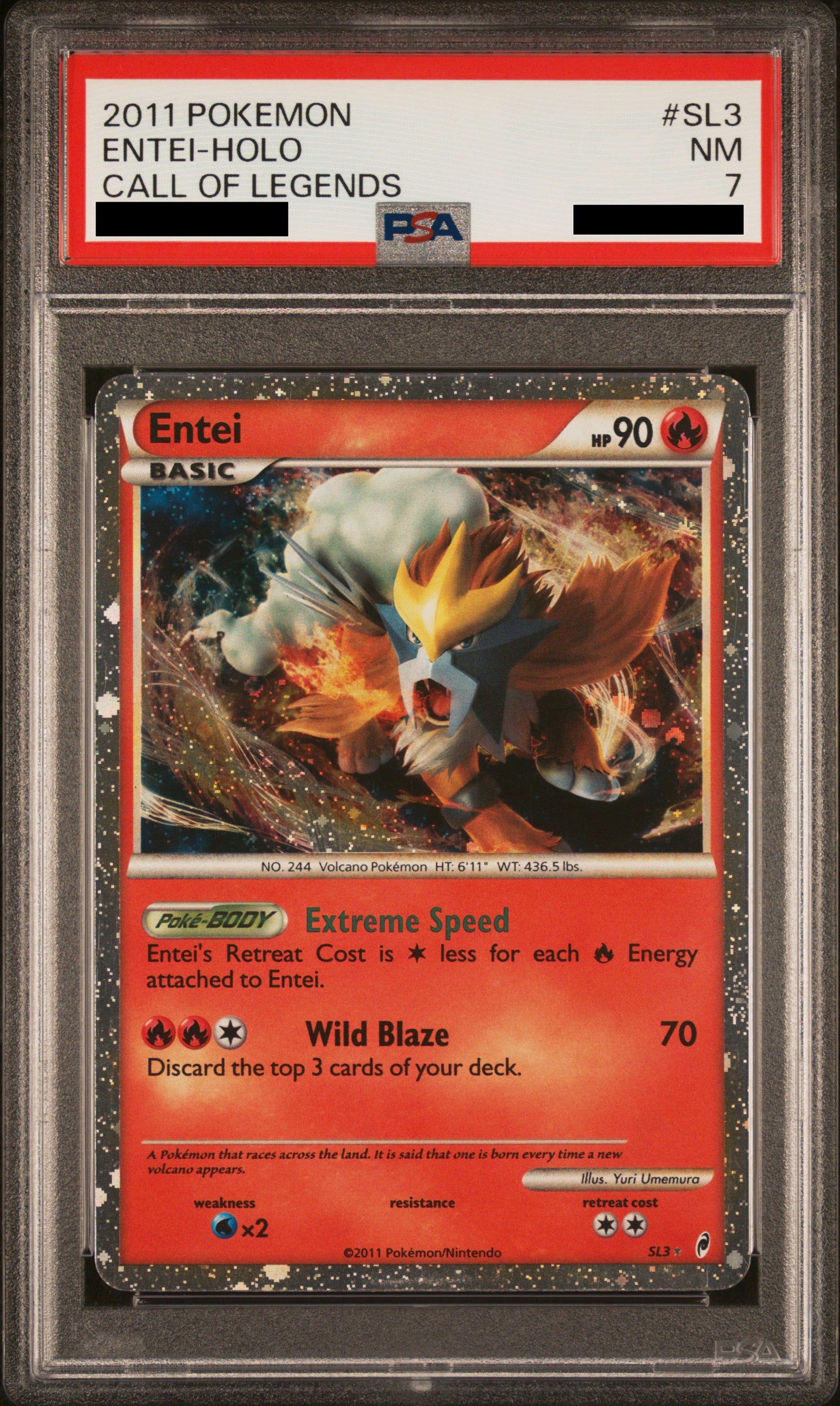 PSA 7 NM Entei (Shiny) - Call of Legends Ultra Rare Holo SL3