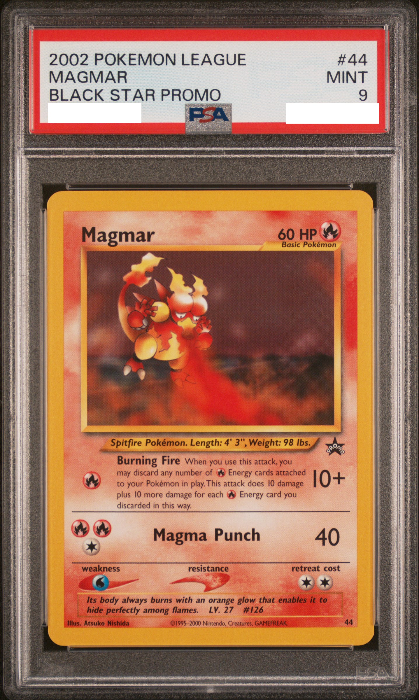 PSA 9 MINT Magmar - WotC Promo Non-Holo 44