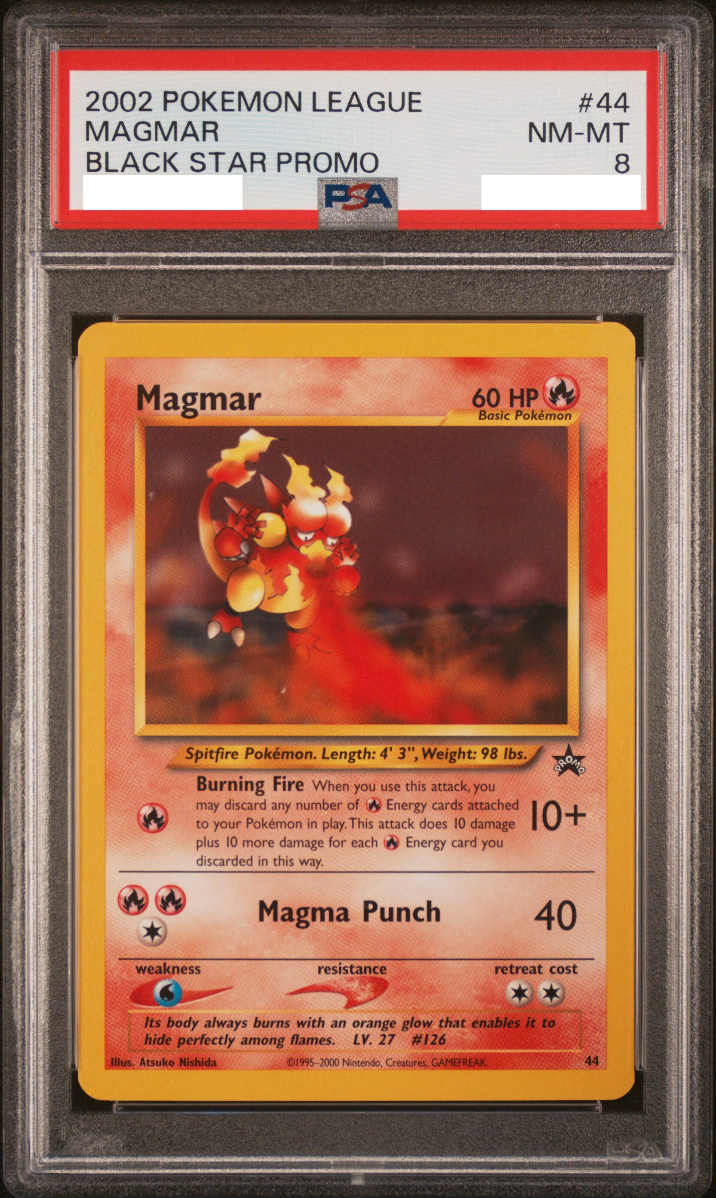 PSA 8 NM-MT Magmar - WotC Promo Non-Holo 44