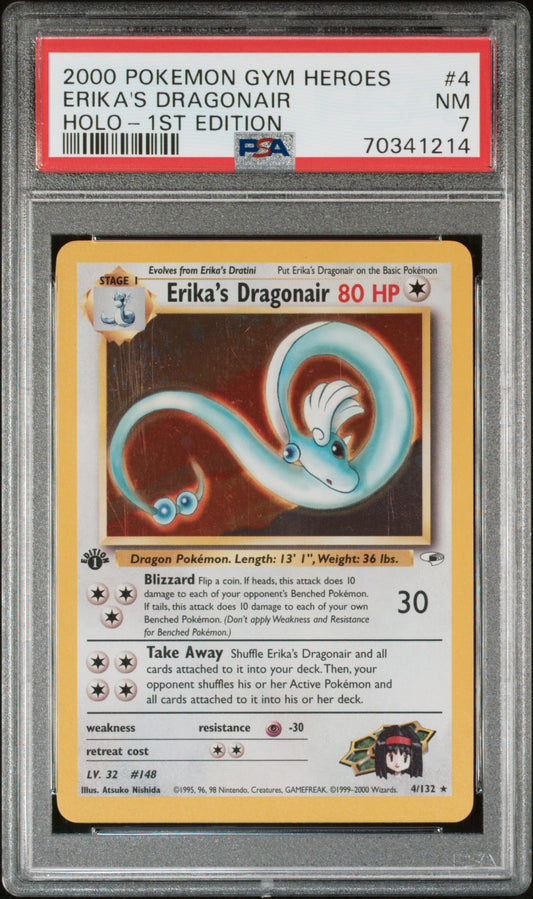 PSA 7 NM Erika's Dragonair - Gym Heroes - Holo 1st Edition 4/132